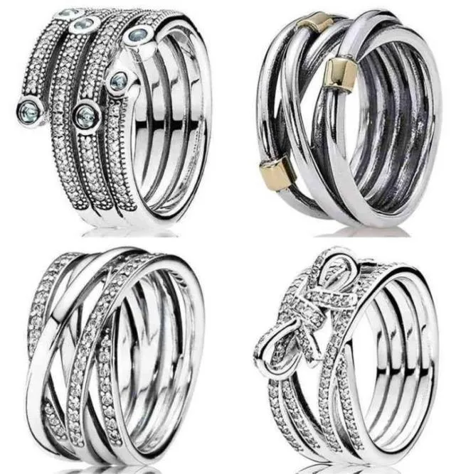 Originele 925 Sterling Zilver Verstrengelde Touw Wrap Over Delicate Sentimenten Oceaan Frosty Ring Voor Vrouwen Diy Jewelry301R9908561