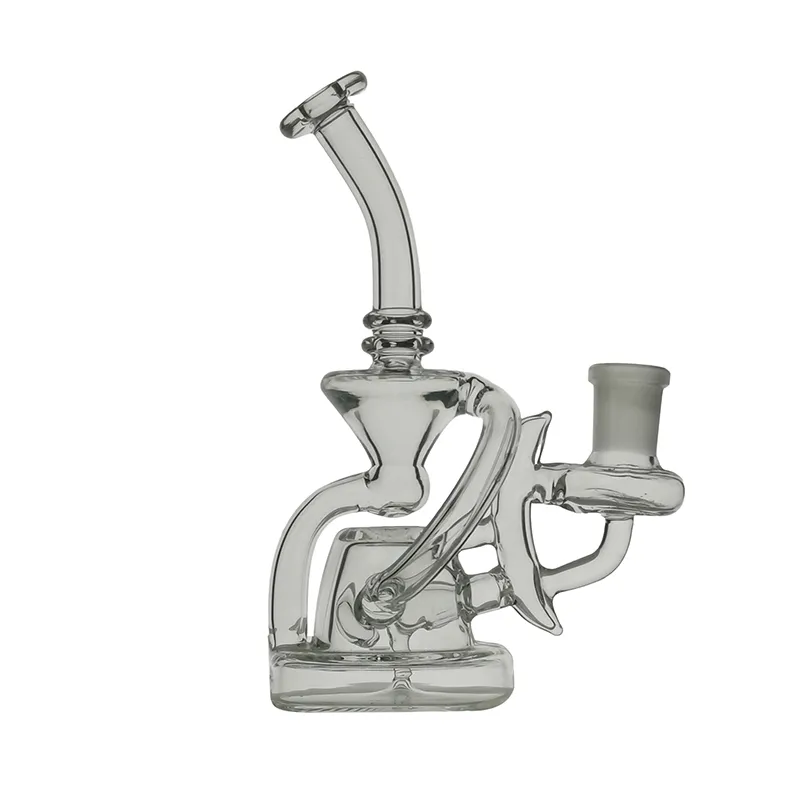 NMH-11 Style Mini Hookahs Glass Bong Recycler Rökning Vattenrör DAB Rig 15cm Höjd med 14 mm fog