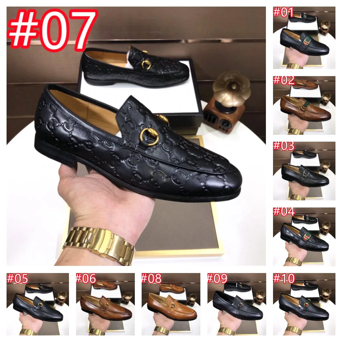 40Model Mens Formal Elegant Luxury Italian Shoes Handmade Round Toe Slip on Wedding Designer Dress Shoes Genuine Leather Handmade Size 38-46