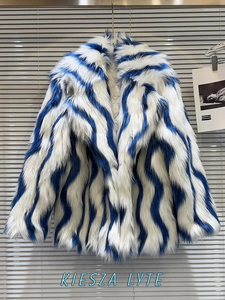 Futro damskie 2024 Zima zebra zebra sztuczna faux gruba dla eleganckich kobiet wejście luks