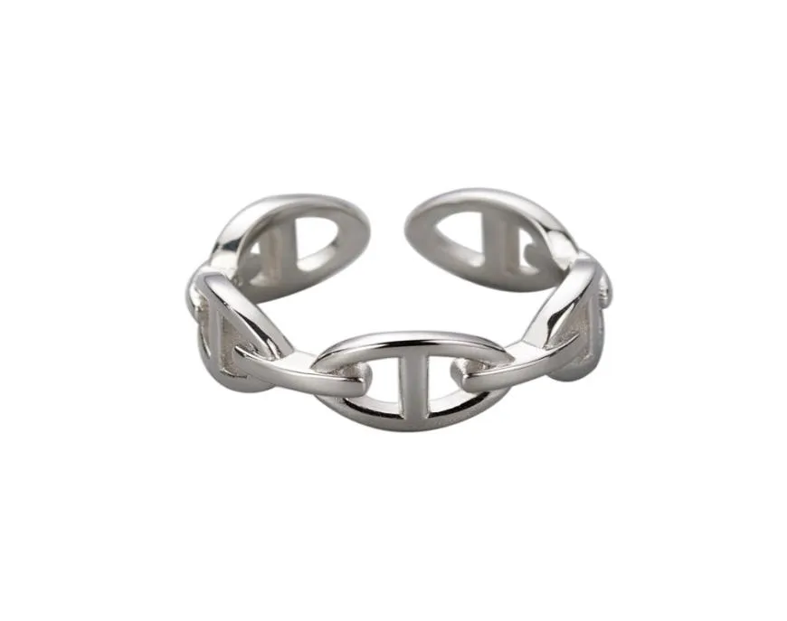 Bague en argent Sterling 925 pour femmes, anneau de nez de cochon de dessin animé coréen, minimaliste, creux, bijoux de Couple, cadeaux d'amoureux 6146369