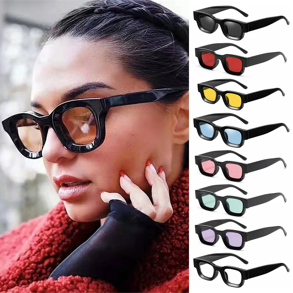 Lunettes de soleil polarisées pour femmes et hommes, rectangulaires, monture carrée épaisse, Protection extérieure, nuances tendance