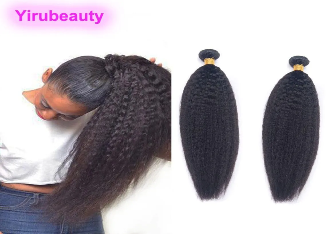 Brazilian Virgin Human Hair 2 Bundles Kinky Straight Yaki Straight 828inch 2 Pieceslot Kinky Hair Extensions Wefts9216823