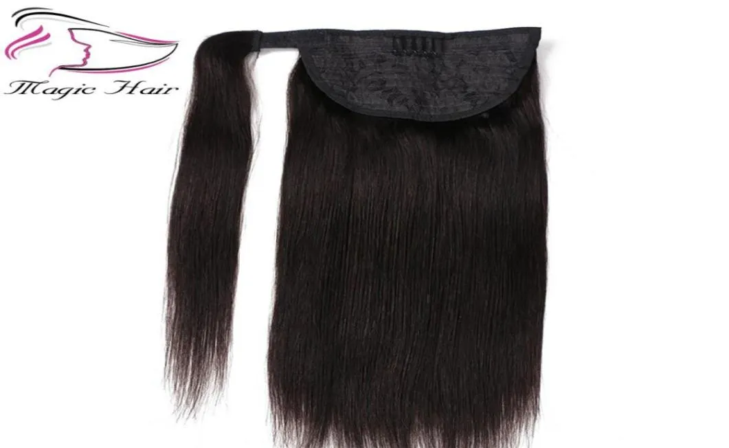 Evermagic Pferdeschwanz-Echthaar, Remy, gerade, europäische Pferdeschwanz-Frisur, 100 g, 100 natürliche Haar-Clip-in-Extensions8685472