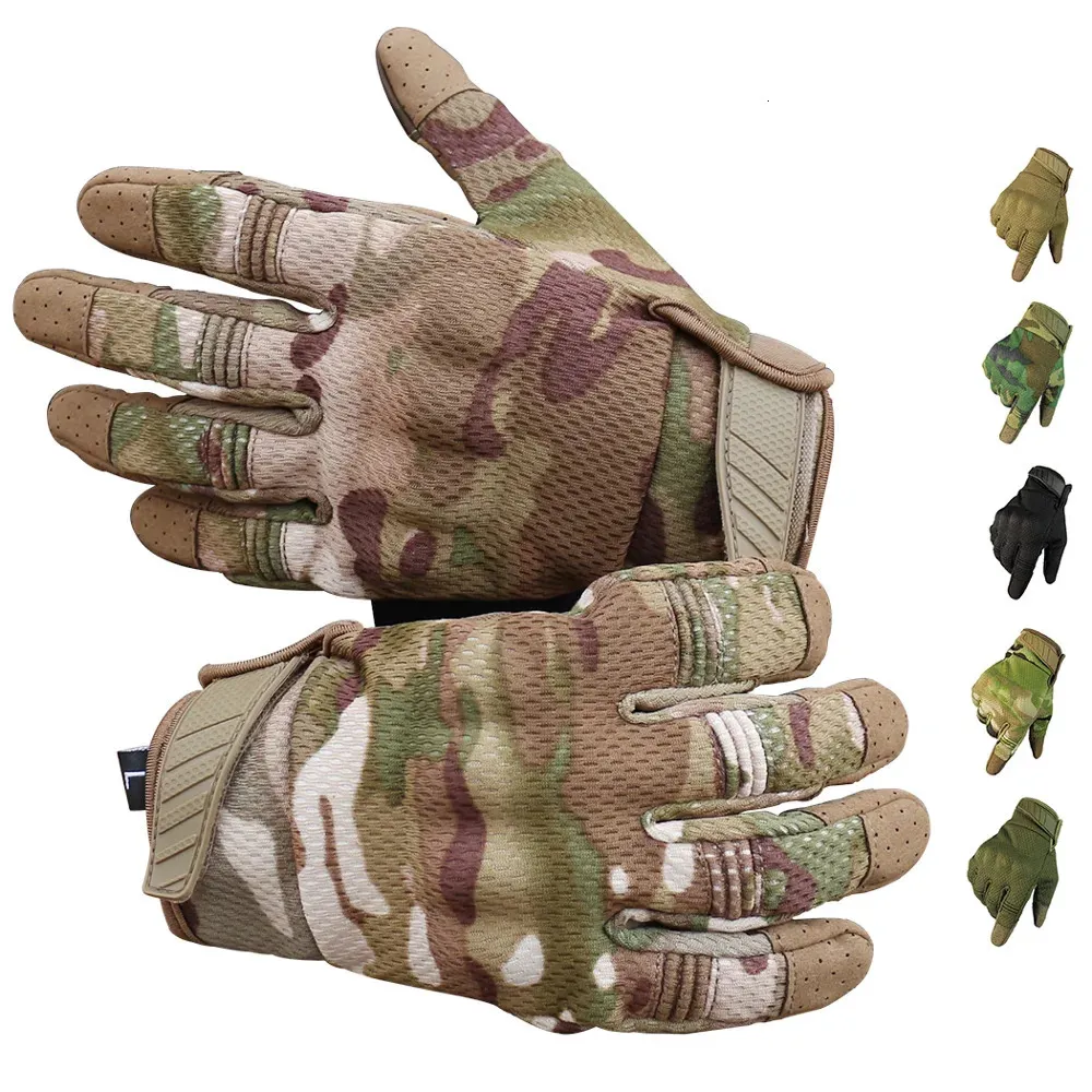 Hommes gants d'équitation vélo vélo doigt complet Motos gants de course antidérapant écran tactile Sports de plein air gants tactiques protéger Gear240102