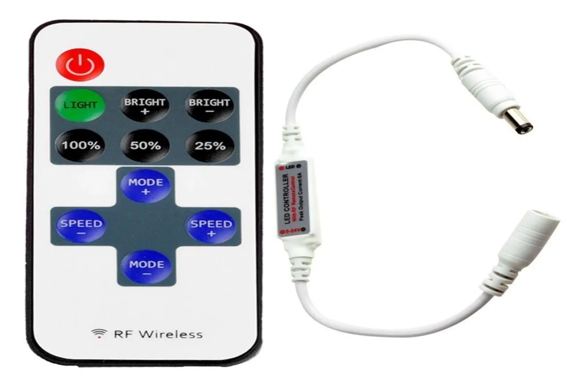 2pcs Mini RF Kablosuz Uzaktan Kontrolör LED Dimmer Denetleyici Tek Renkli Işık Şeridi SMD5035285730563030144845769