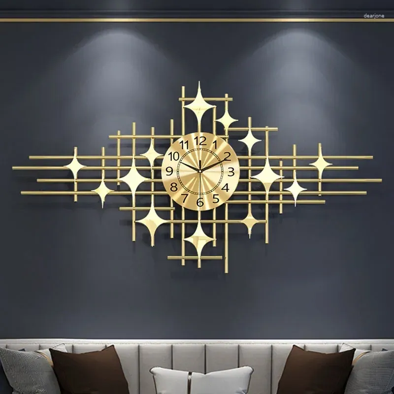 Horloges murales Designer longue grande taille horloge unique chambres d'or mode montre haut de gamme personnalisé 2024 Reloj de Pared décor à la maison