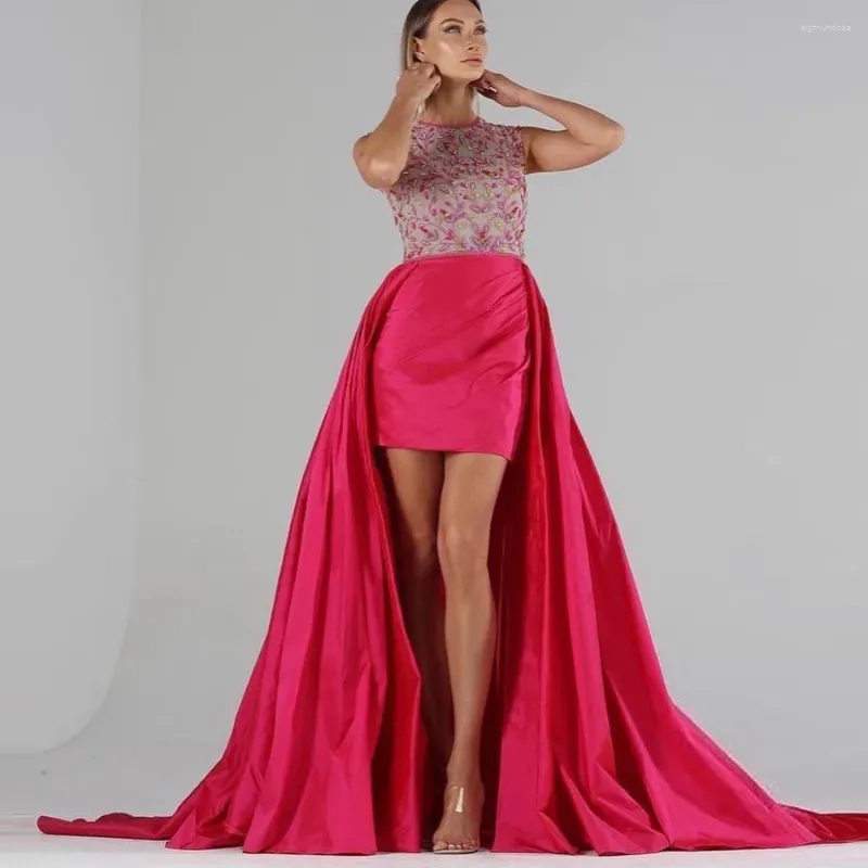 Jupes Impact High Low Satin Maxi en jupe fourreau rose avec superposition formelle femme à la fête