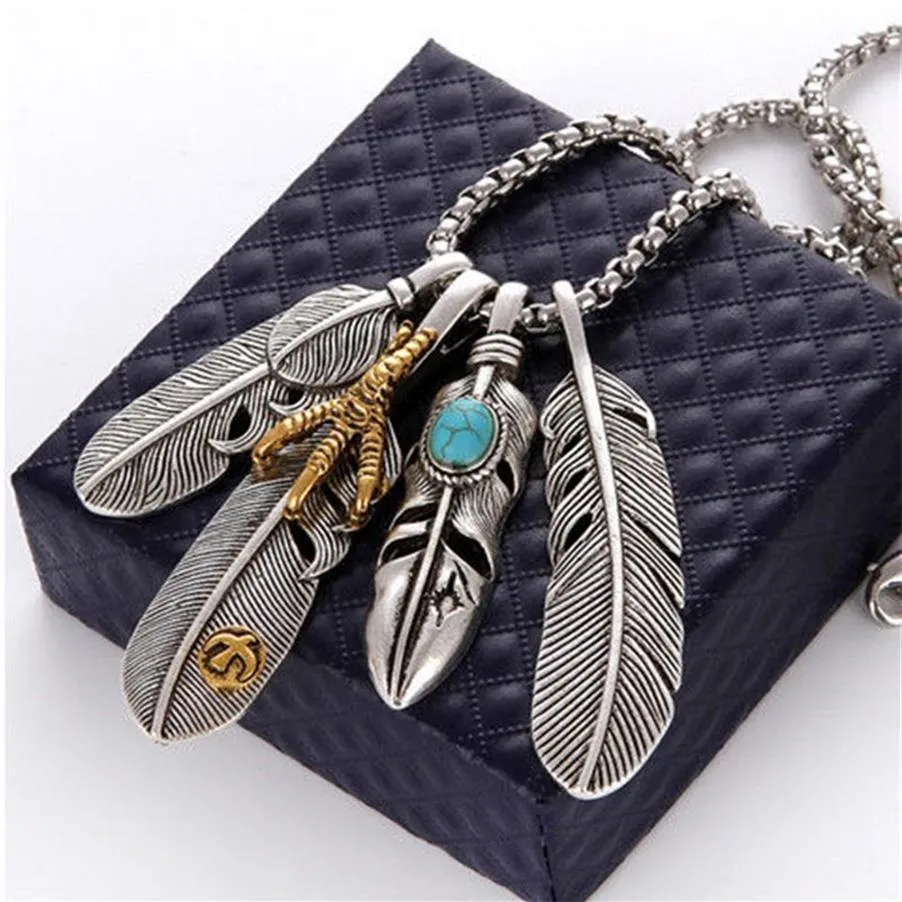 Mode nouveau Style plume aigle griffe hommes et femmes Hip Hop personnalité exquise collier pendentif bijoux de luxe cadeau Q0531288l
