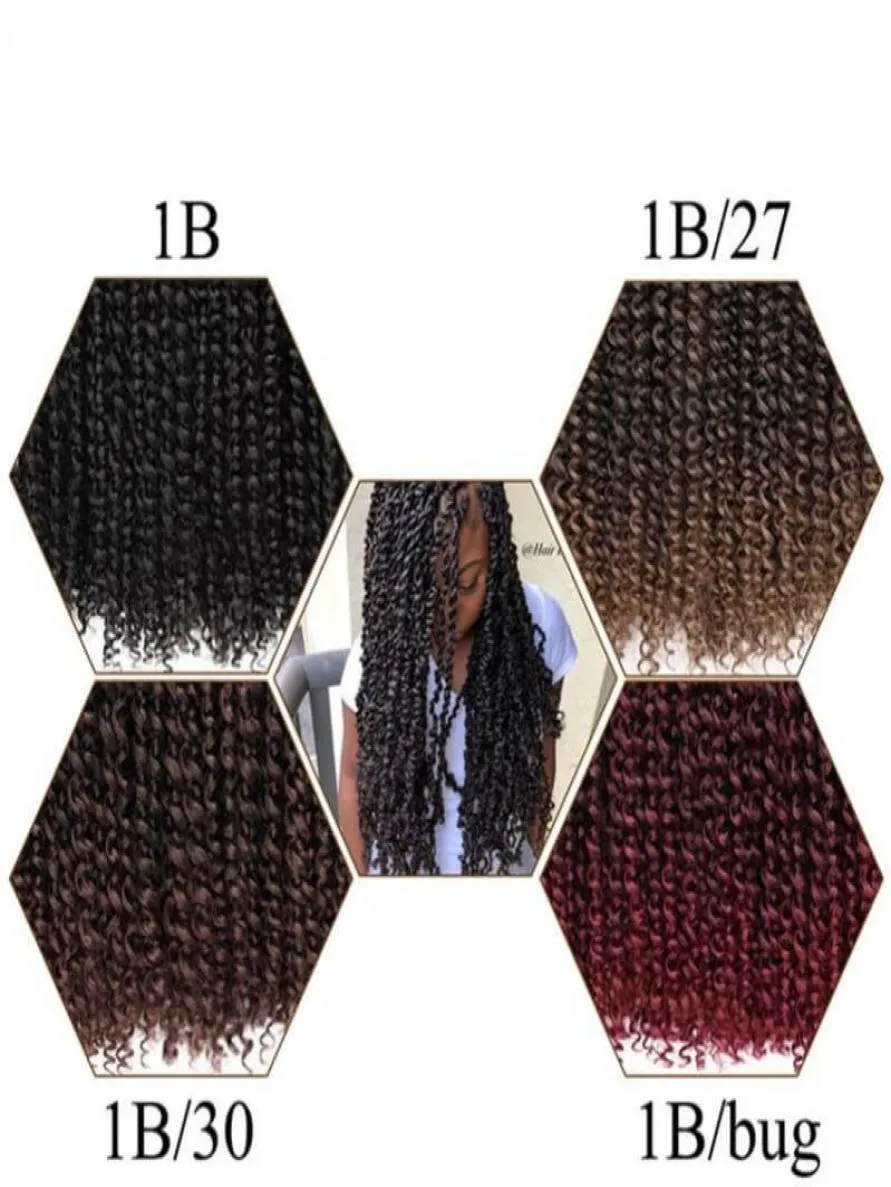 Water Wave Spring Marley Hair Crochet Crochet Braids Tress Hair with Water Weave Curly في Pre 18inch tress 8460886