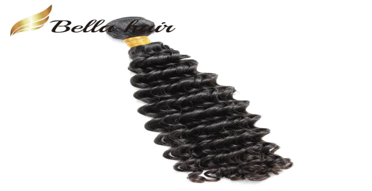 9A Deep Wave Hair Human Weaves Extensions 1 bundle 1024inch Unprocessed Brazilian Thick End Weft Natural Color Julienchina7934249