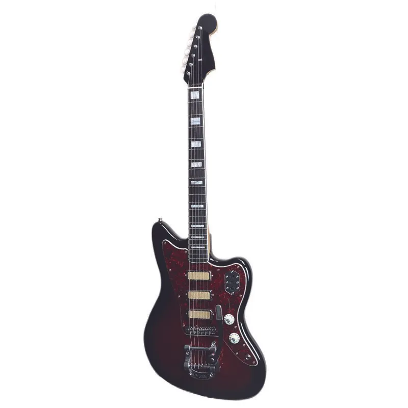 Altın Folyo Jazzmaster Ebony Klavye Şekeri Elma Burst Elektrikli Gitar