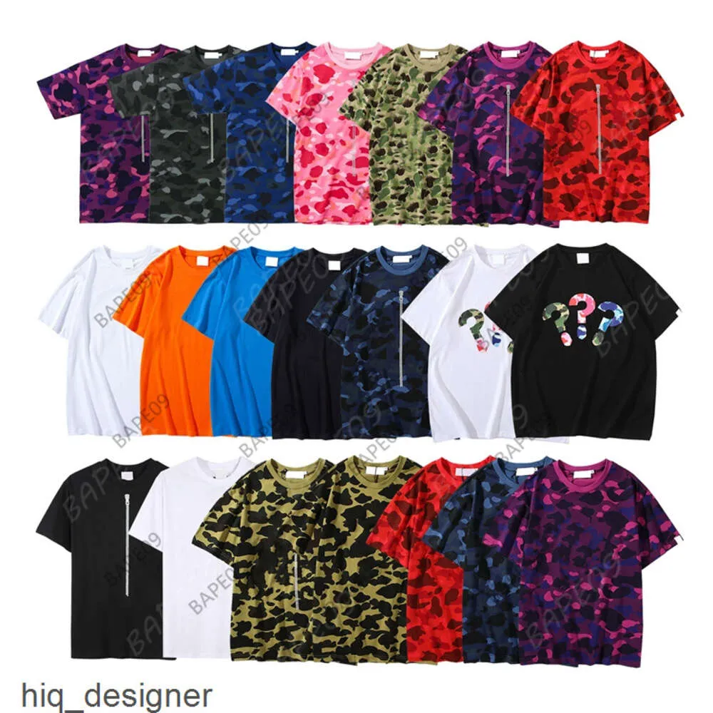 Prada Gucci Louis Vuitton Burberry Loewe Celine Amiri Balmain Moncler The North Face Вы T-shirts pour hommes Designers Summer Loose Shark T-shirts imprimés Camouflage à manches co