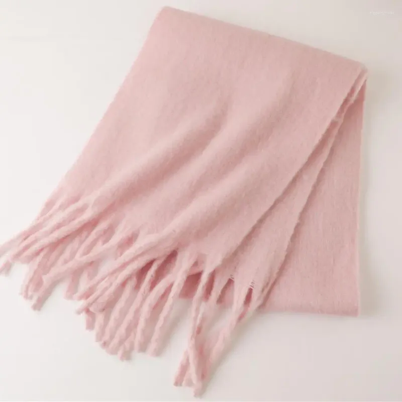 Scarves Breathable Tassel Scarf Cozy Thickened Solid Color For Women Fall Winter Soft Warm Wide Shawl With Long Neck