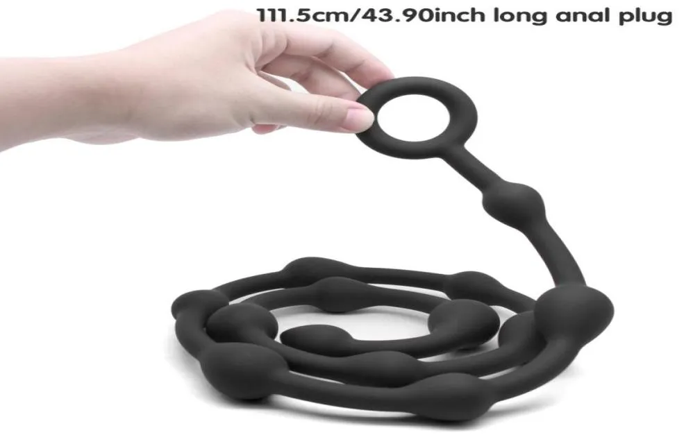 Massage 100 cm lång analpluggstoppplugg Analpärlor Kvinnliga onani verktyg Vuxna produkter Prostata Massager Erotiska sexleksaker för CO8327608