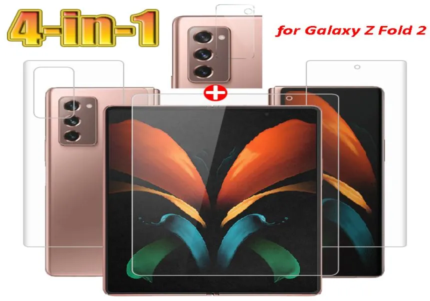 Samsung Galaxy Z Fold 용 1 화면 보호기 4 개 유압 필름 전면 백 카메라 Len Glass 보호 스크린 Protector3748508