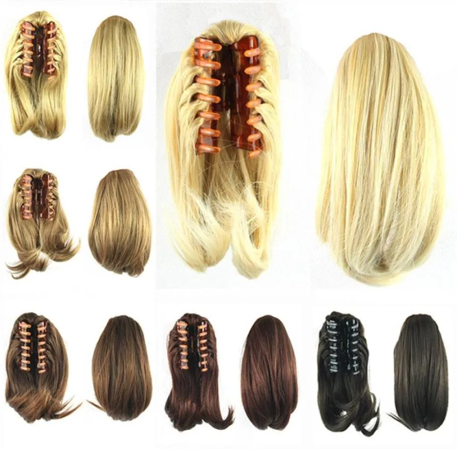 10 Inches Synthetic Claw on Ponytail Wave Ponytails Simulation Human Remy Hair Extensions Bundles 90g G6600378201218