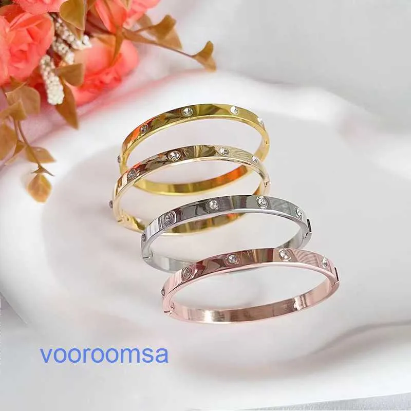 Bracelet d'édition de haute qualité léger Carter de luxe mode coréenne carte polyvalente maison bracelet en diamant complet ouverture féminine très simple avec boîte d'origine Pan