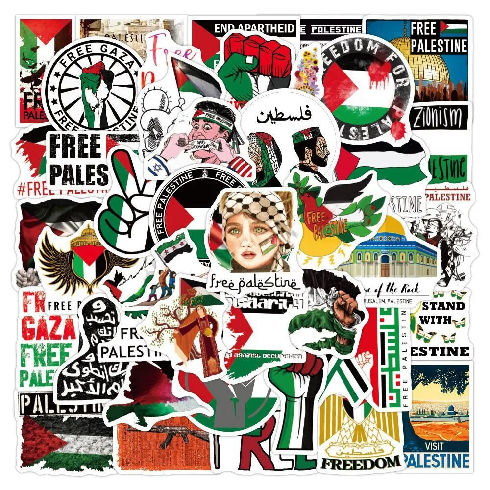 50pcs Free Palestine Palestinians Graffiti for DIY Lage Laptop Skateboard Motorcycle Bicycle Stickers