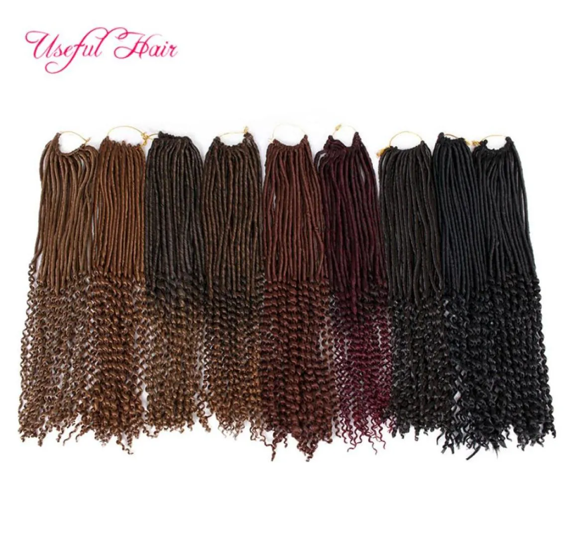 22 pouces déesse locs cheveux moitié droite demi vague dreadlocks tresses extension de cheveux synthétiques 24 brins pièces faux locs crochet tressei3337934