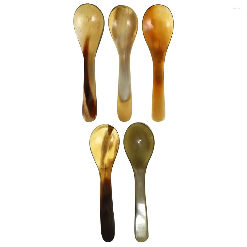 Spoons 5 Pcs Coffee Scoop Natural Horn Ice Cream (set 5) Teaspoons Appetizer Espresso Concentrate Stirring