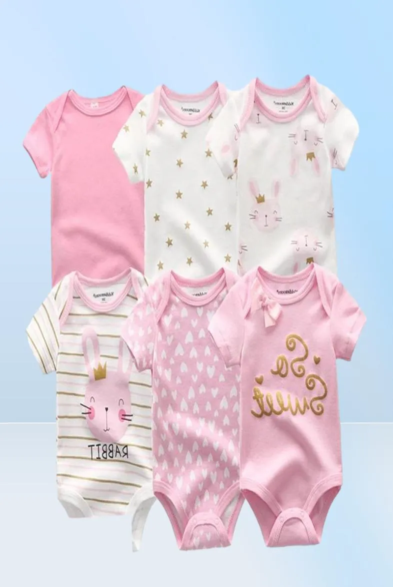 Baby Kids Maternity Drop Delivery 2021 EST 6PCSLOT GIRL KLÄNGE ROUPA DE BEBES Pojkkläder Baby Clothing Set Rompers Born Cott2822725