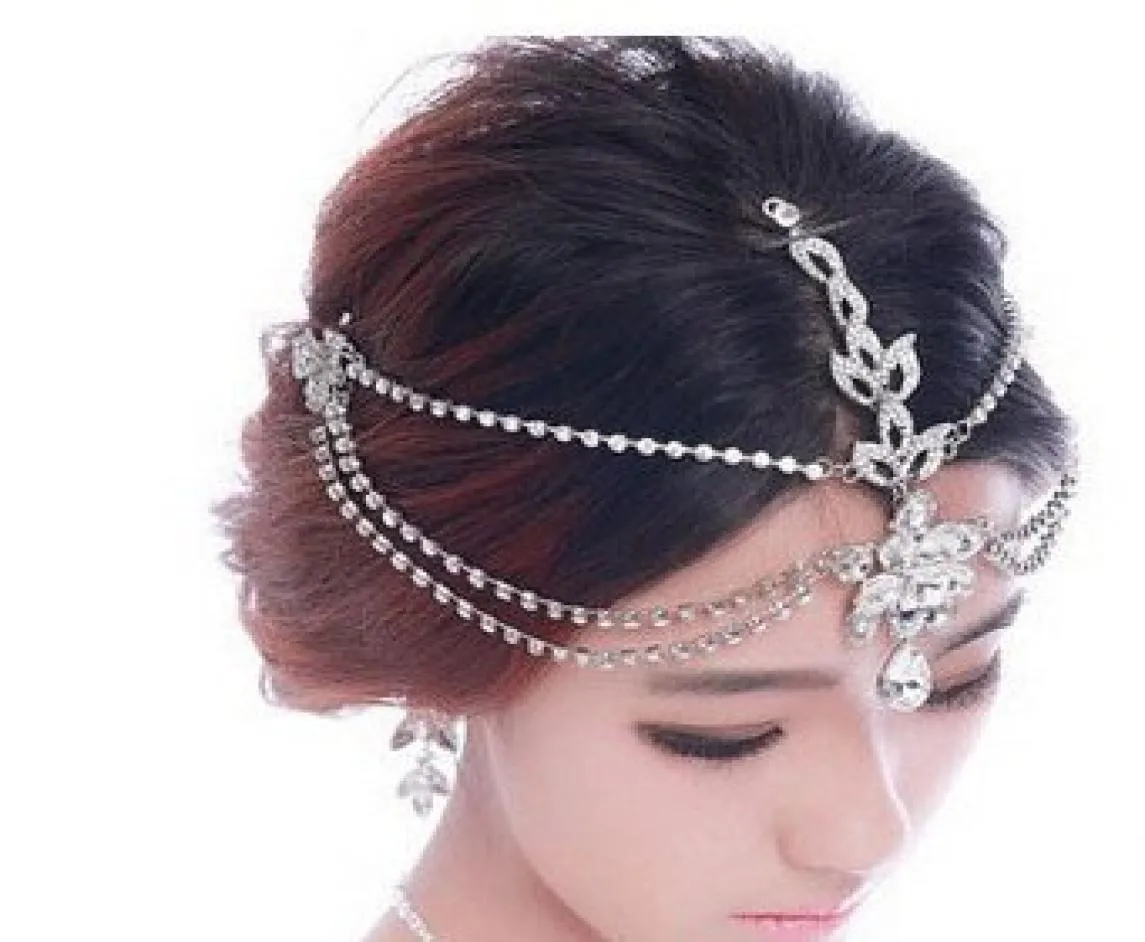 Strass testa acessórios de cabelo de noiva 2018 jóias de cabelo de casamento de luxo tiaras coroas para noivas peças de cabeça de noiva em estoque 8277333