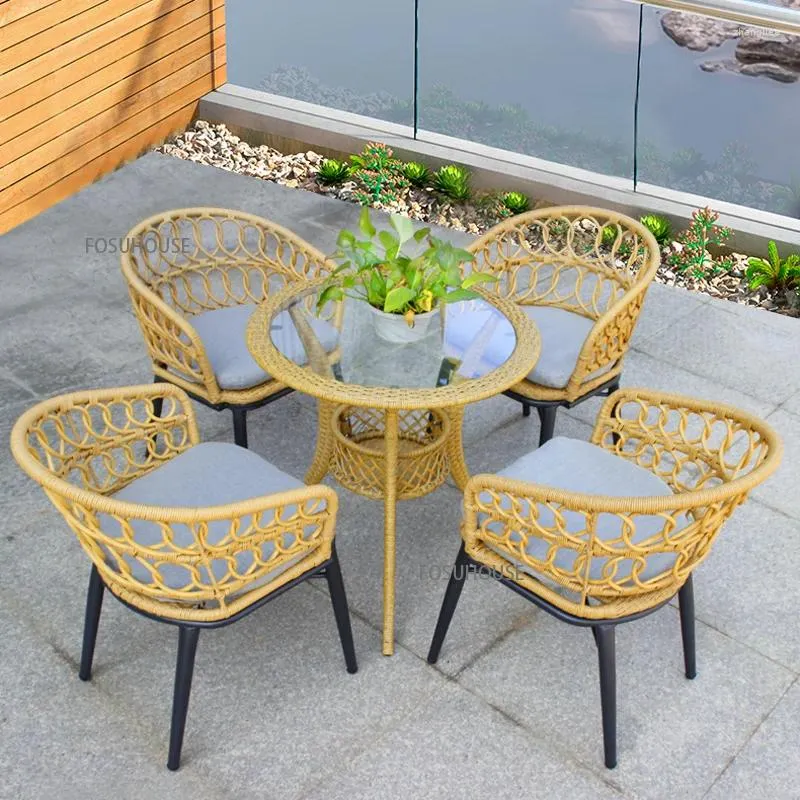 Camp Furniture Villa Courtyard Outdoor Chair Rattan Piece Combination Leisure Seat Garden Simple Balcony Beach Chairs