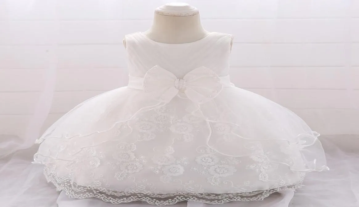 2019 Neugeborene Kleidung Baumwolle Taufkleid für Baby Mädchen Kittel Prinzessin Mädchen Kleider 1. Geburtstag Party Taufe Kleid Mädchen Y1904414928