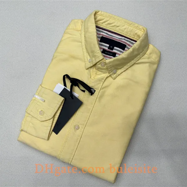 Camicie casual da uomo Camicia firmata Camicia da uomo ampia Camicia da lavoro a maniche lunghe ricamata tinta unita Camicia da lavoro di colore normale a più colori Camicetta stile americano T222