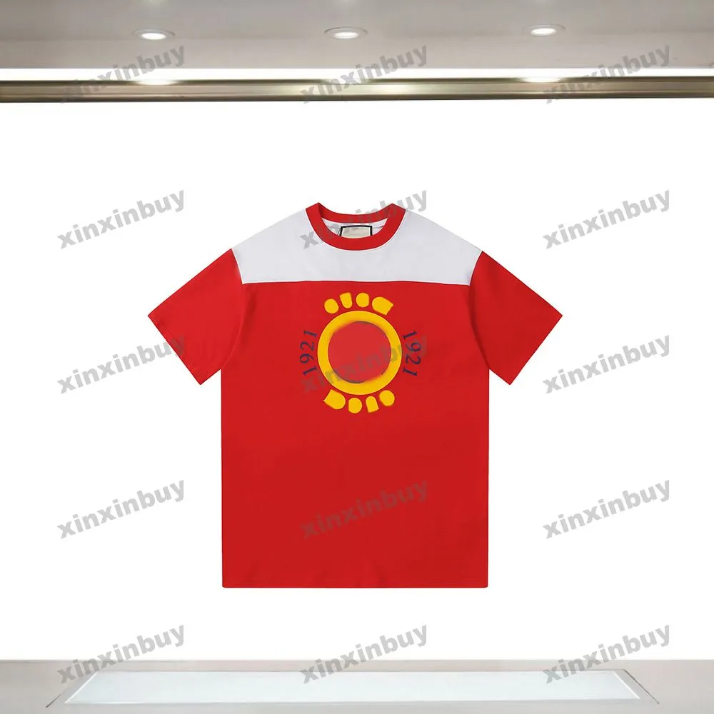 Xinxinbuy 2024 Men Designer Tee T Shirt 1921 خطاب طباعة عشاق طاقم الرقبة قصيرة الأكمام من القطن الأسود XS-XL