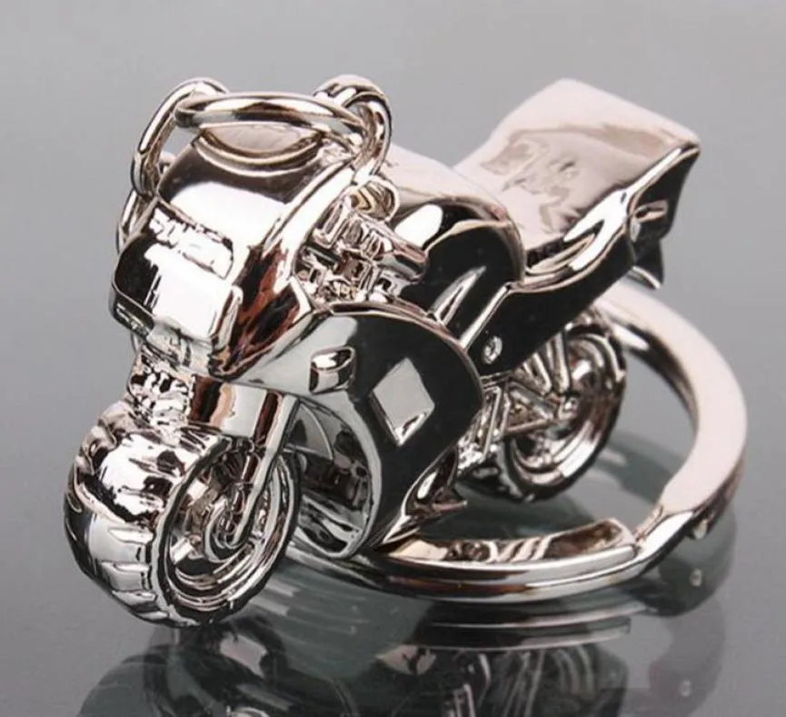 3D Model Motorcycle Key Ring Chain Motor Silver Keychain New Fashion Cute Gift 10pcs62099481596989