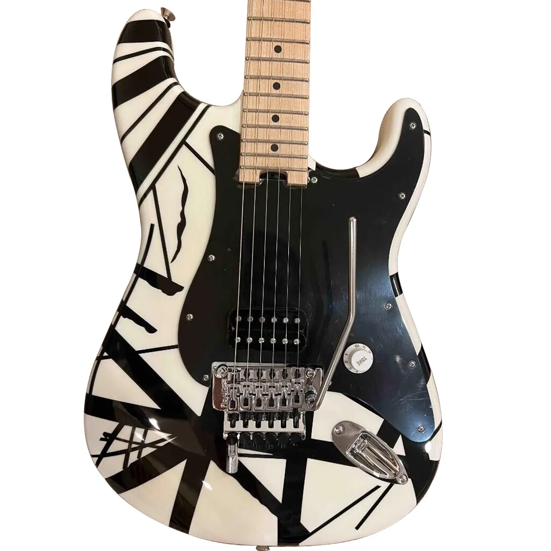 Гитара Striped Series V Halen Black White Stripes Floyd