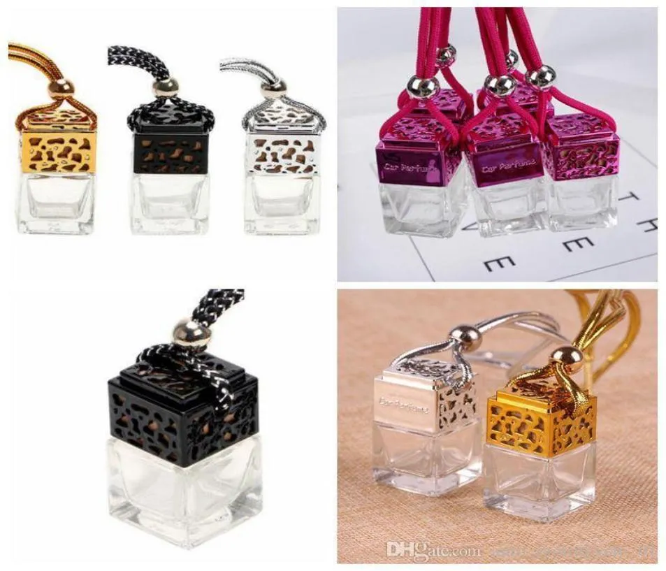 Cube Car Perfume Bottle Car Perfume Bearview Ornament Air Artiener Osdential Offuser Frant Glass Bottion CCA11097 107639519