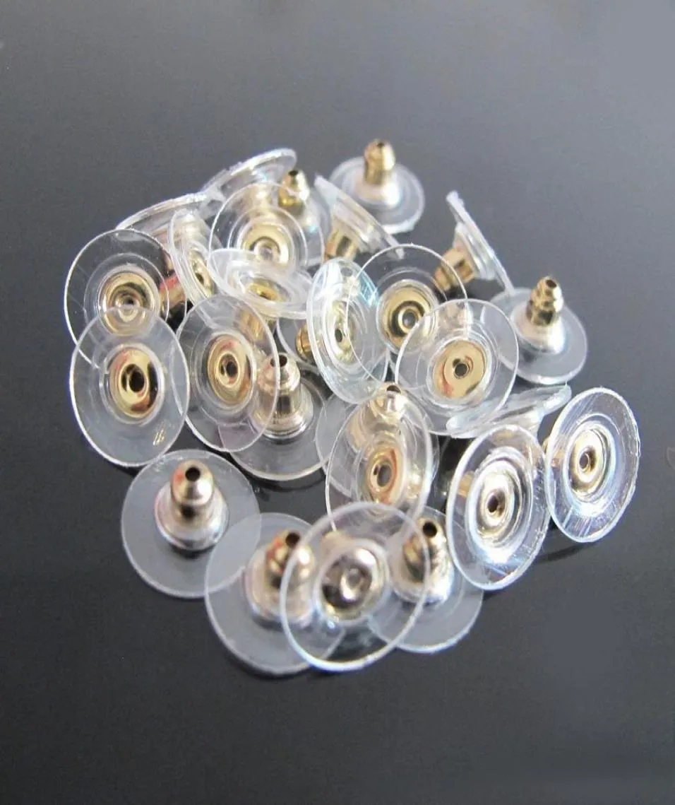 1000pcslot Gold Silver Plated Flying Disc Shape Earring Backs Stoppers Earnuts Earring Plugs Alloy Hitta smycken Tillbehör CO1119230