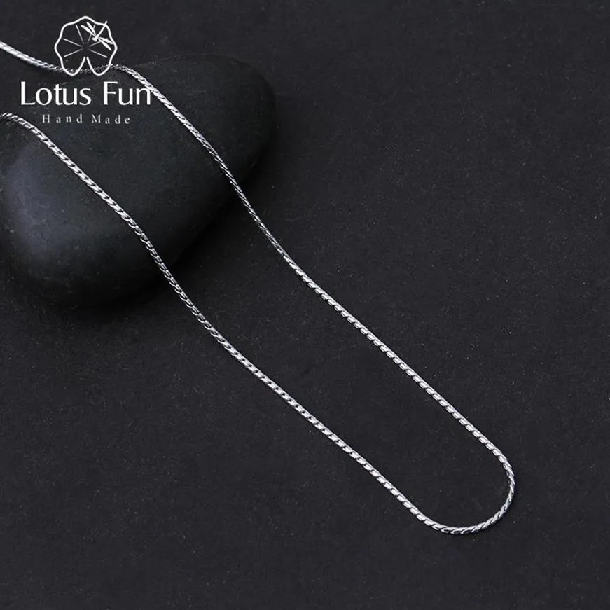 Lotus Fun из настоящего стерлингового серебра 925 пробы, ожерелье, ювелирные изделия, креативная высококачественная цепочка классического дизайна для женщин, Acessorio Collier207C