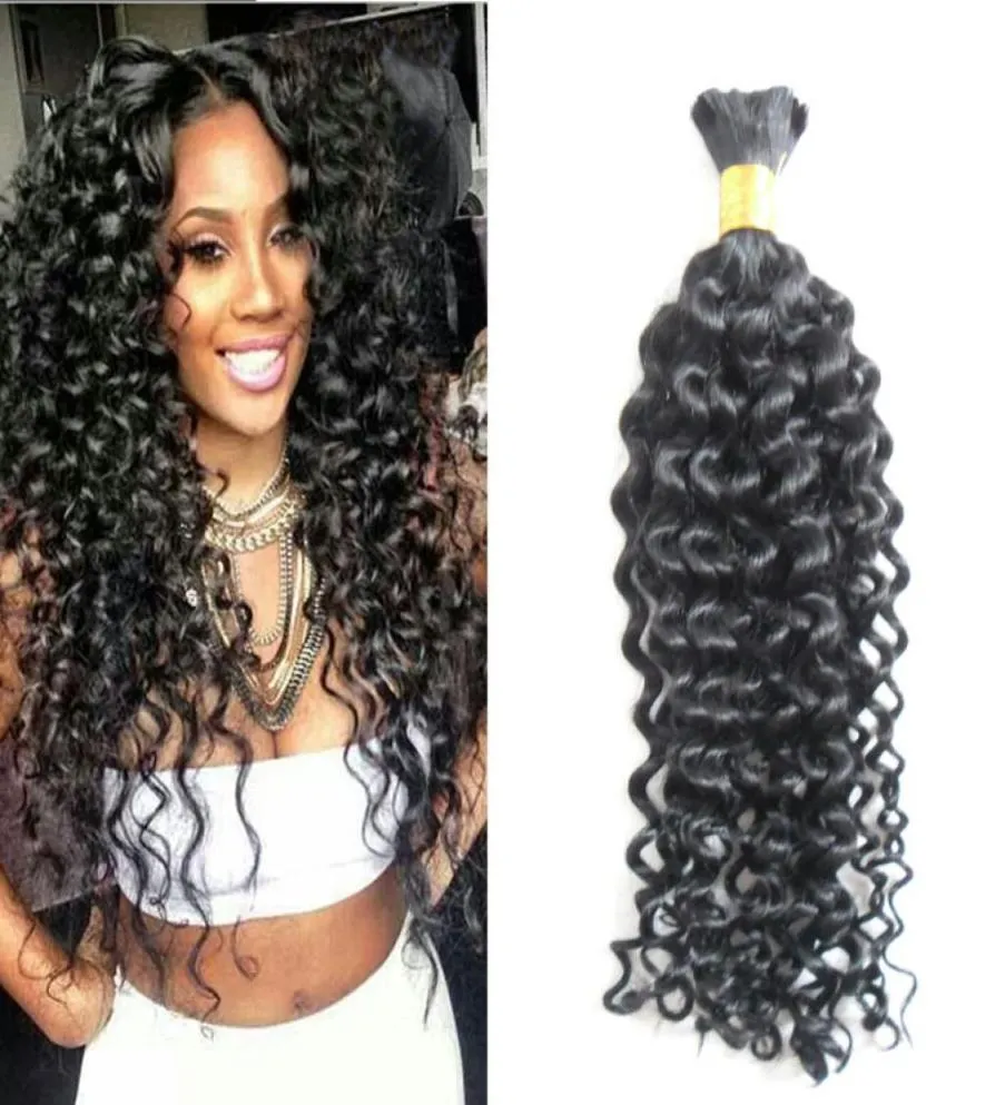 Sem trama peruano kinky encaracolado cabelo humano em massa para trançar 10 a 30 polegadas crochê cabelo humano tranças 3736979