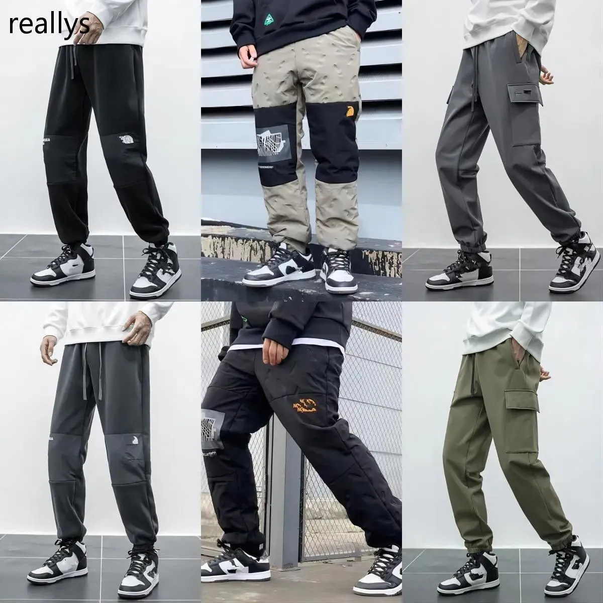 Pantolon Mens Pants Northface Puffer Kargo Pantolon Sıradan Gevşek Tahiller Çok Cep İşi Pantolonları Kuzey Pantolon Street Giyim Sokak Trend