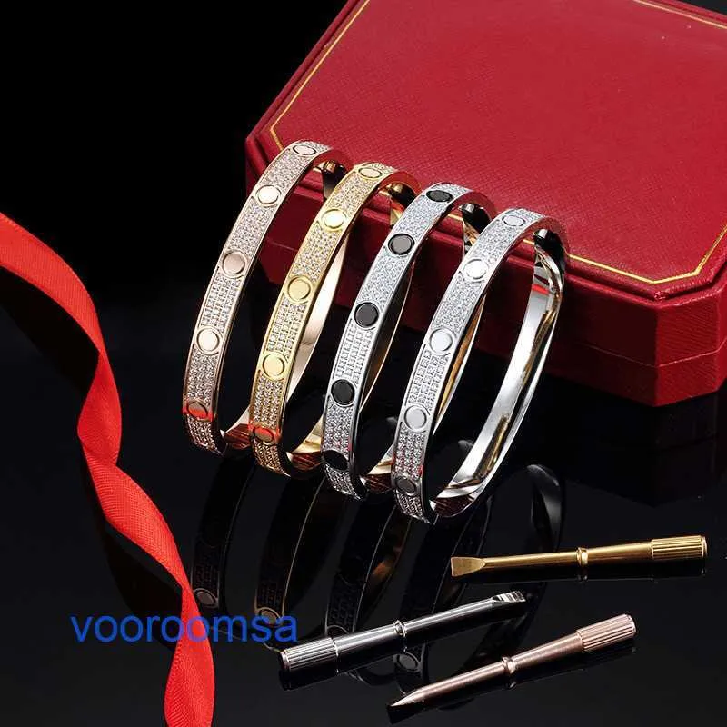 Hoge kwaliteit autobanden 18k gouden vakantiecadeau armband sieraden Mantian Star twee rijen diamant drie met micro ingelegd titanium staal met originele doos