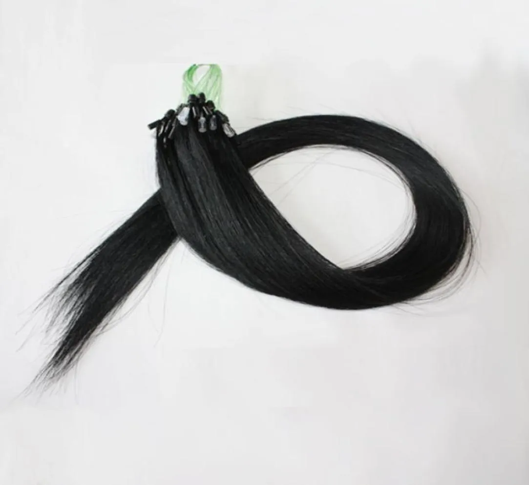 10quot26quot 05g s 200s Grade 8A brazilian Loop Micro Ring Human Hair Extensions 100Remy Virgin Hair Straight Dark color 103802086