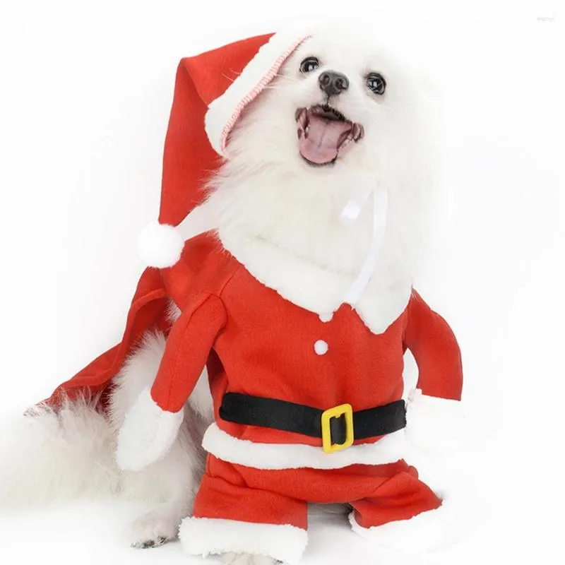Abbigliamento per cani Vestiti natalizi per animali domestici Costume da Babbo Natale Cappotto invernale per cuccioli di gatti con abiti caldi per