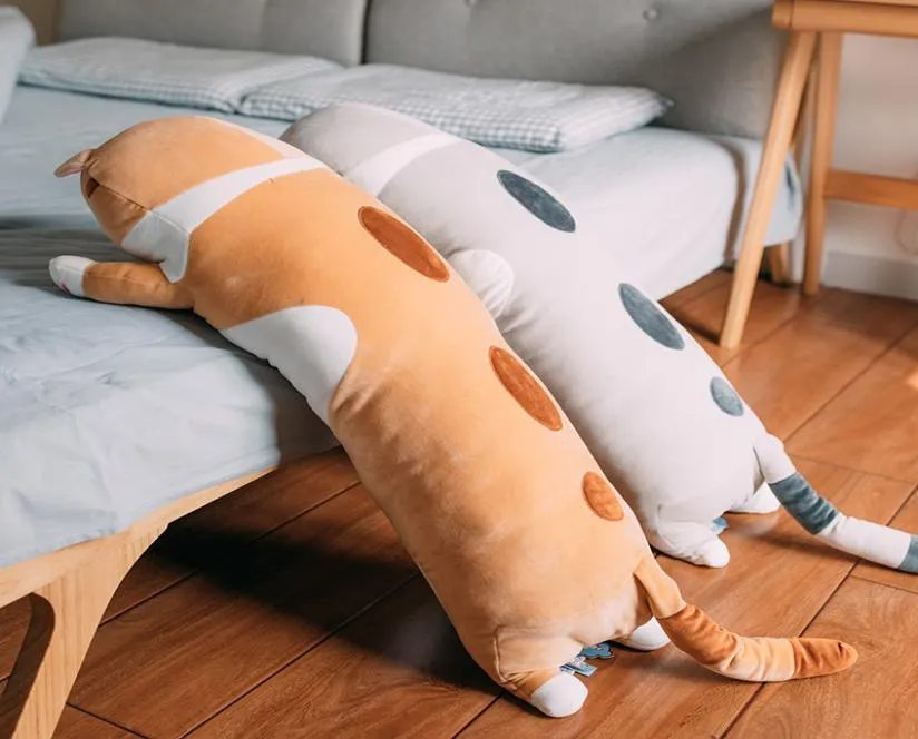 Kawaii cartoon cat peluche gigante cuscino super morbido simpatico gattino bambola che abbraccia lunghi cuscini per dormire per ragazza regalo deco DY508166784462