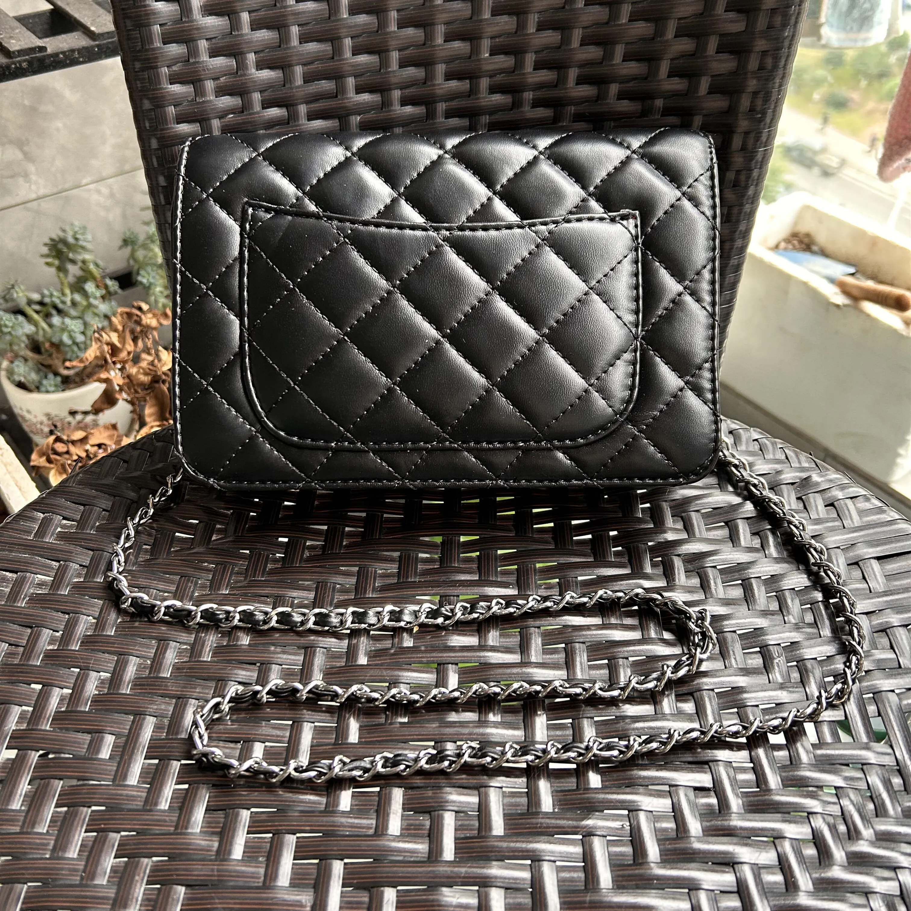 Mini flap clutch chain woc Bags luxury tote handbag womens mens designer cf bag pink pochette Cross body messenger bag quilted leather caviar black Shoulder Bags WQH3