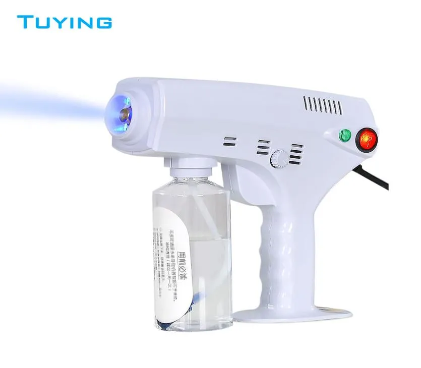 2020 Nano sterilizzatore portatile pistola a vapore pistola a spruzzo nano per capelli a raggi blu Pistole per la disinfezione e idratazione dei capelli per uso domestico DHL 4579851