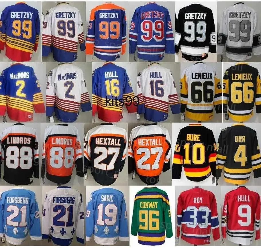 Magliette e camicette PERSONALIZZATE Vintage CCM Hockey Maglie Pavel Bure Al Macinnis Brett Hull Orr Wayne Gretzky Bobby Clarke Eric Lindros Patrick Roy Howe S