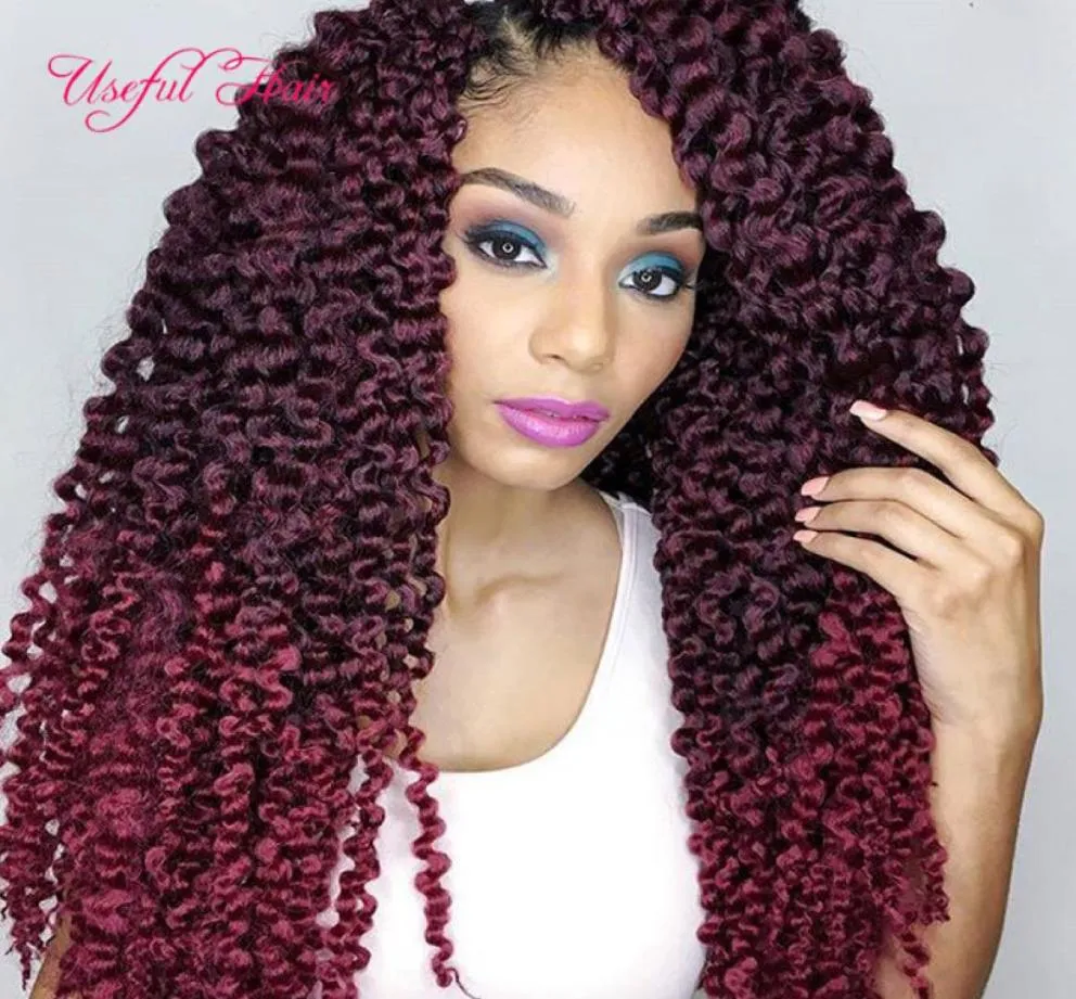 Alta qualidade 22 polegadas 3D Cubic Crochet Tranças de cabelo Ombre trança caixa de cabelo tranças trançadas em pacotes de cabelo sintético ex3523142