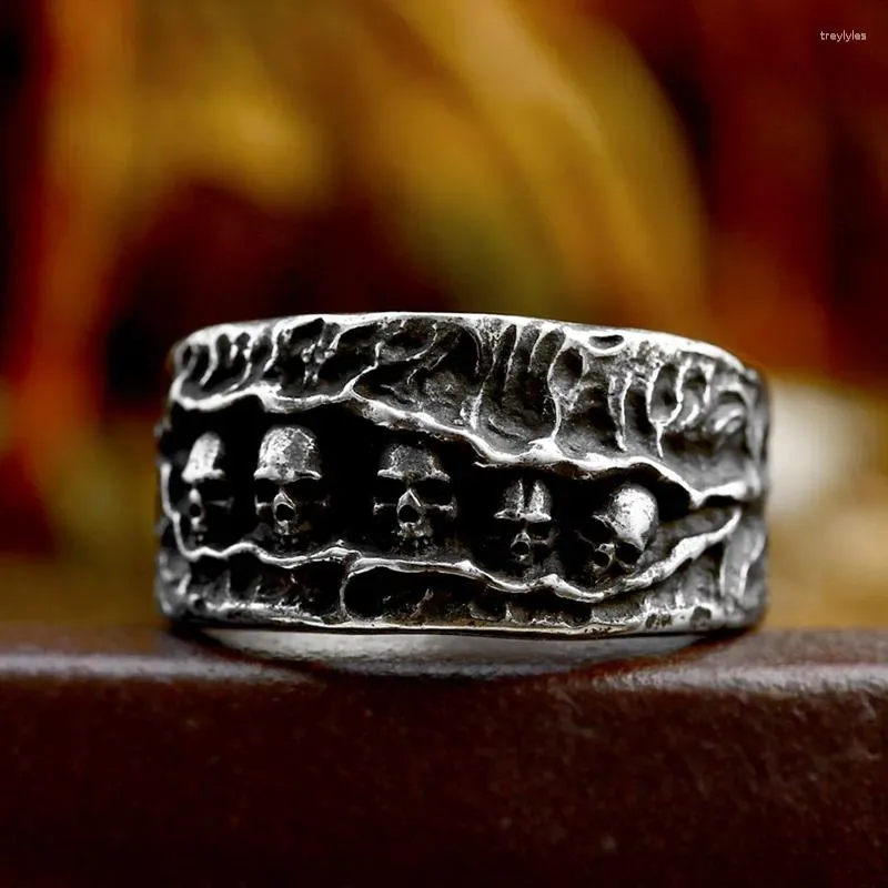 Cluster Rings Beier 2024 Special Design Skull Ring rostfritt stål Band Punk Hip Hop Men's Biker smycken grossist gåva