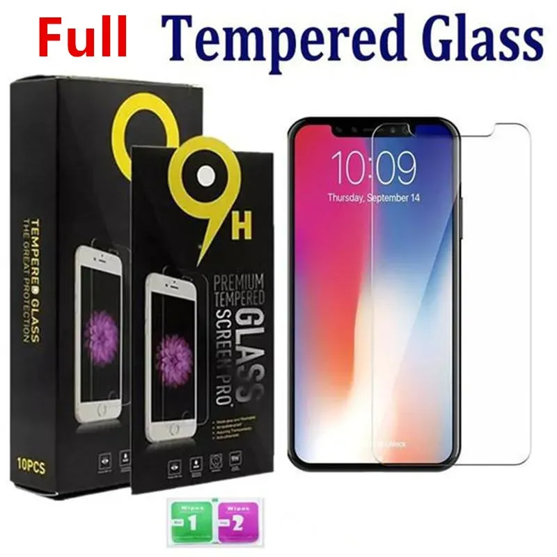 Full cover Tempered Glass Screen Protector for iphone 12 11 Pro Max XS XR Samsung A20 LG Stylo 0.33mm 2.5D 9H with package LL