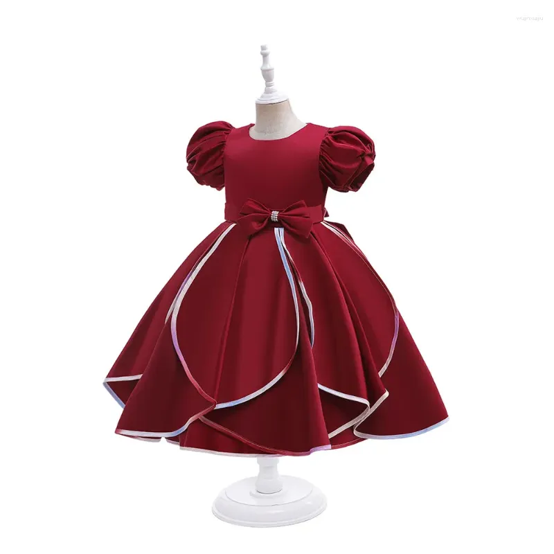 Robes de fille enfants robe princesse anniversaire bal fête Bow soirée formelle pour les filles 4-15 ans noël