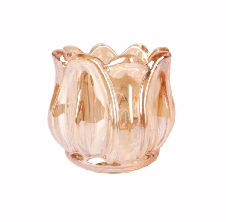 Tulip Flower Glass Candle Holder crystal glass wedding decoration 2.5 inch high and caliber SN4534